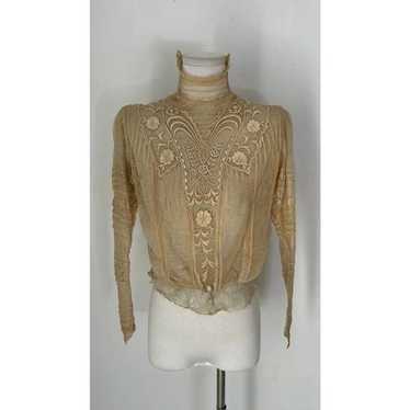 Victorian Era French Netted Lace Short Waist Top - image 1