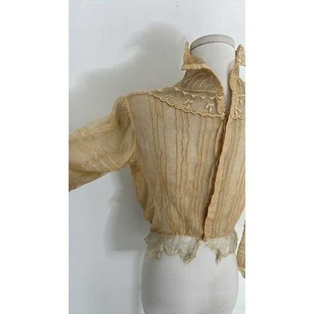 Victorian Era French Netted Lace Short Waist Top - image 9