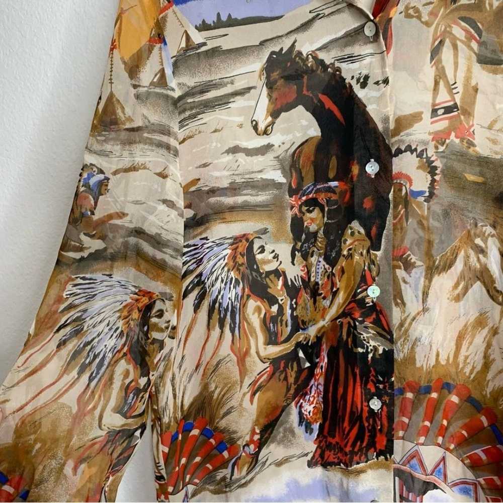 Otto Kern Silk Native American Indian Tribal 100%… - image 3