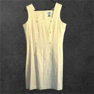 Vintage linen Moda Spiegel square neck sleeveless 