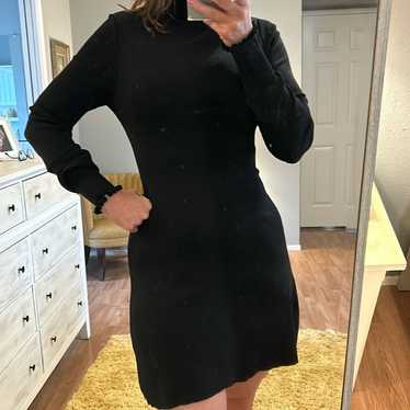 Zara Mock Turtleneck Long Sleeved Knit Mini Dress