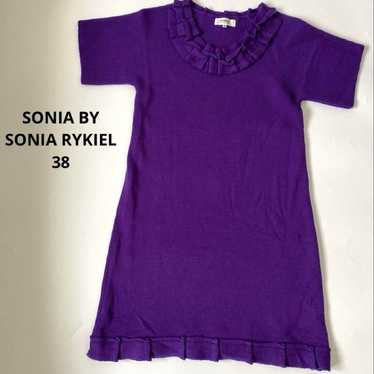 SONIA BY SONIA RYKIEL Purple Short Sleeve Knit Dr… - image 1