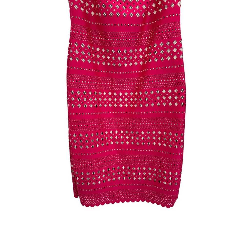 Eliza J Dress Laser Cut Off Shoulder Pink Size 14 - image 4