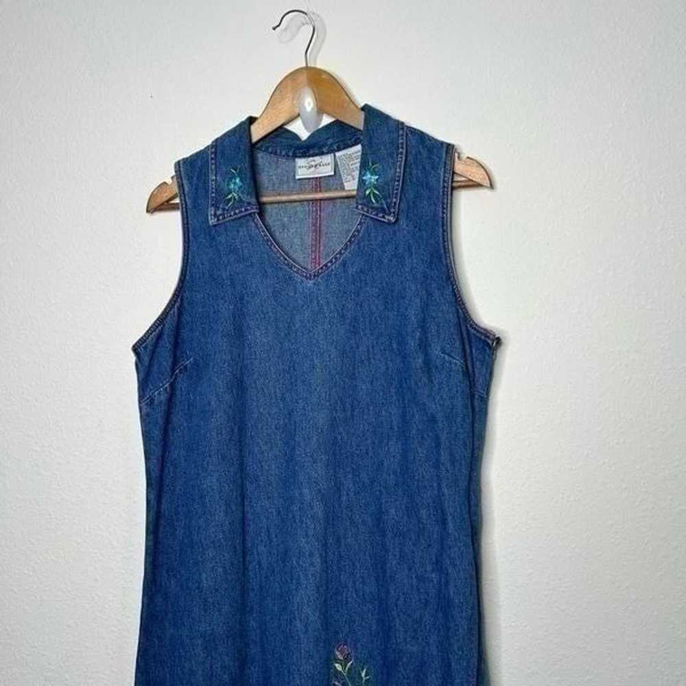 Studio Ease Mature Vintage Modest Denim Sleeveles… - image 2