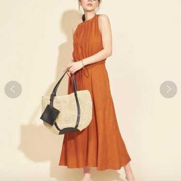 United Arrows B&Y Back Cross Wrap Dress Linen Blen