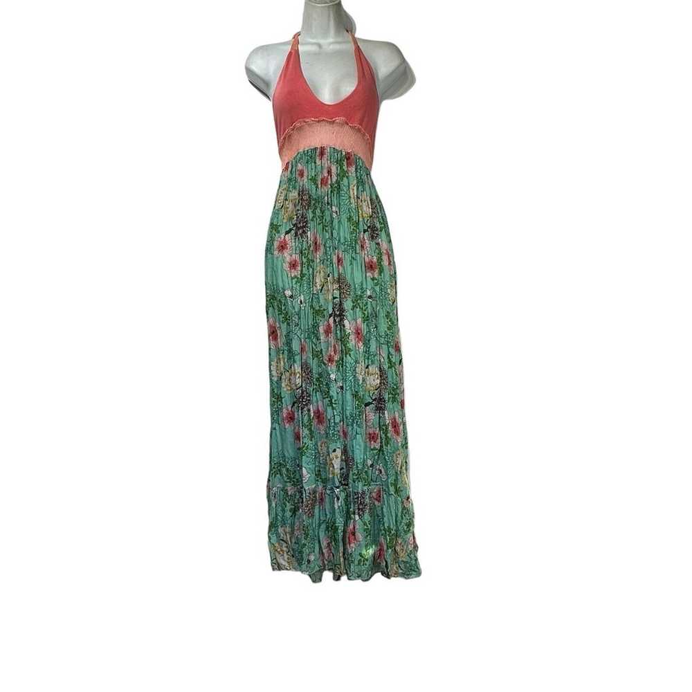 SoEnem Italy Floral V-neck Sleeveless Knit Top Lo… - image 1