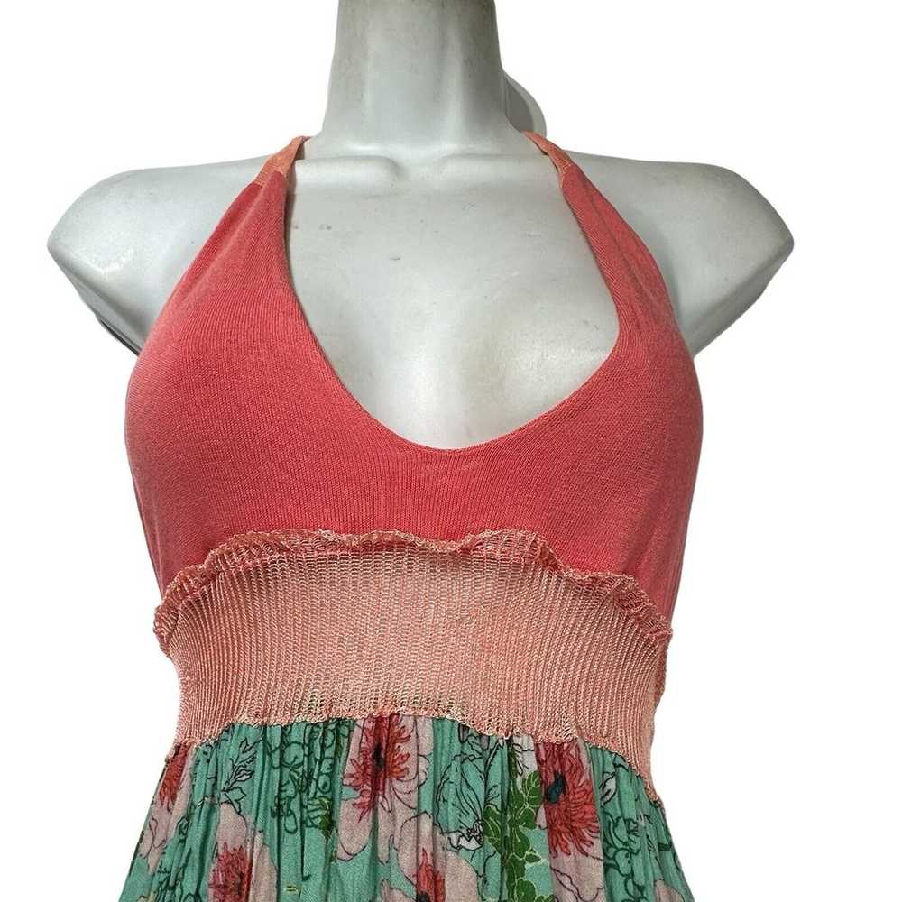 SoEnem Italy Floral V-neck Sleeveless Knit Top Lo… - image 2