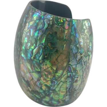 Abalone Shell Mosaic Cuff Bracelet With 1 1/2'' W… - image 1