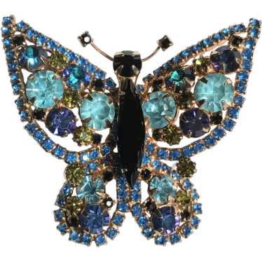 Juliana butterfly brooch blue rhinestone