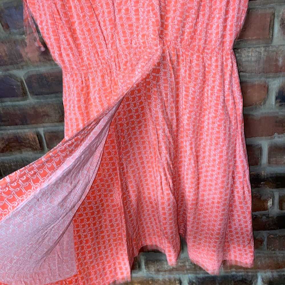 Anthropologie Maeve Coral Orange Carlotta Ruched … - image 7