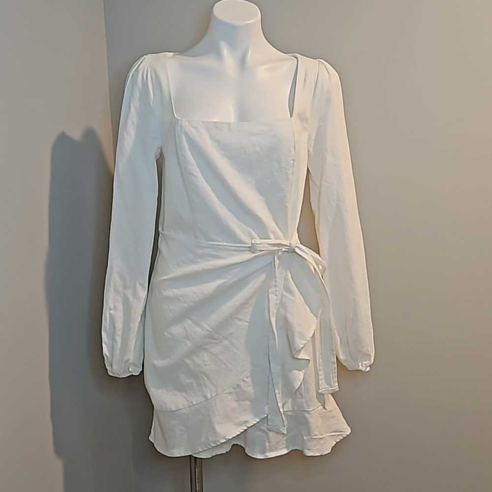 Princess Polly The Villa White Long Sleeve Wrap D… - image 1