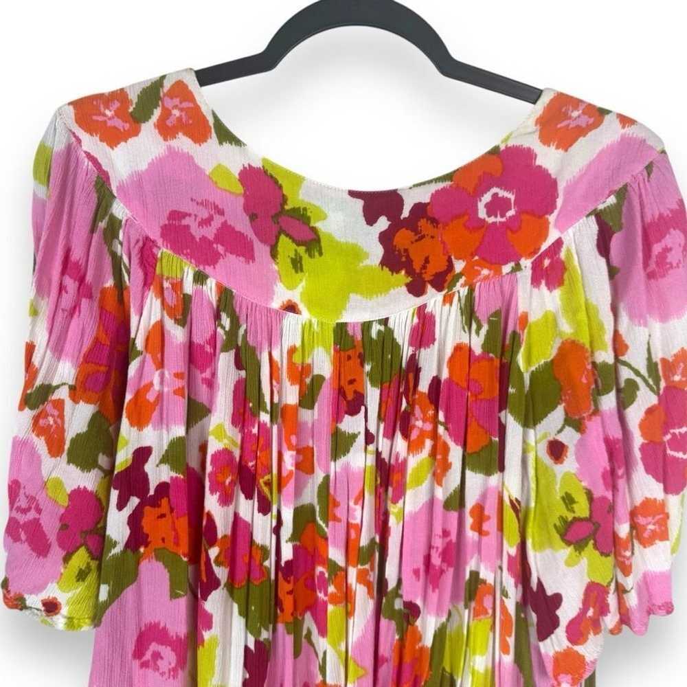 Go Softly Patio Dress Mumu Size XL Floral Colorfu… - image 3