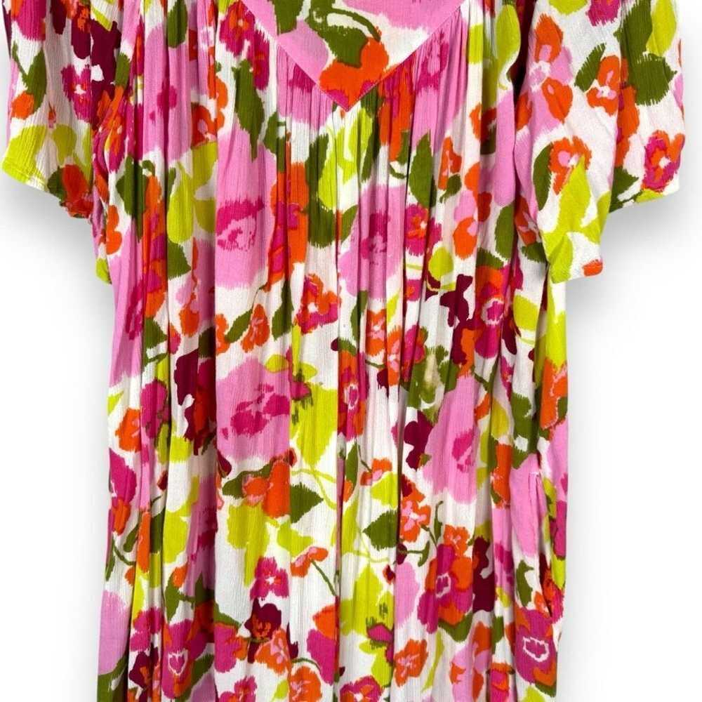 Go Softly Patio Dress Mumu Size XL Floral Colorfu… - image 9