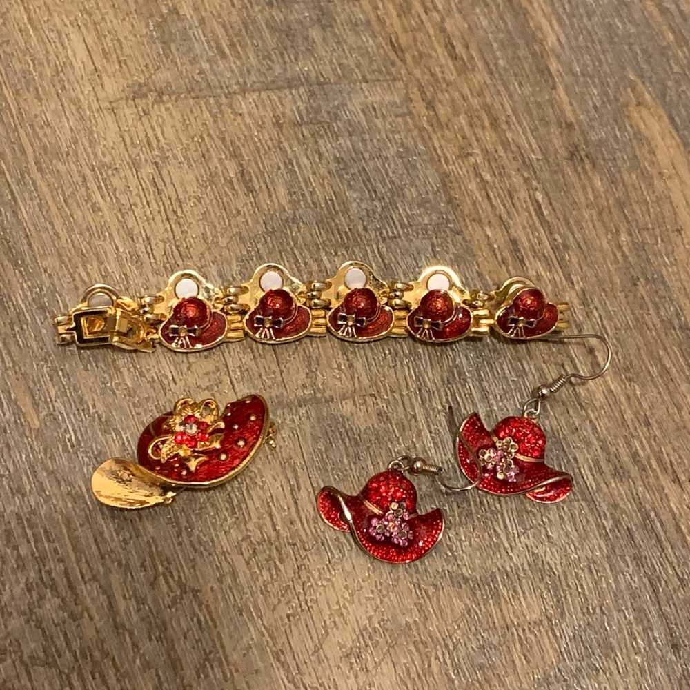 Red Hat Society vintage jewlery set - image 1