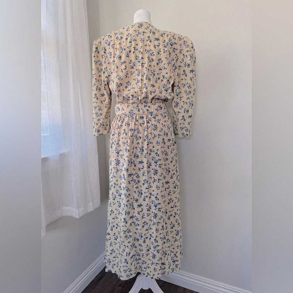 Vintage ‘90s SL Fashions Cream & Blue Floral Prin… - image 6