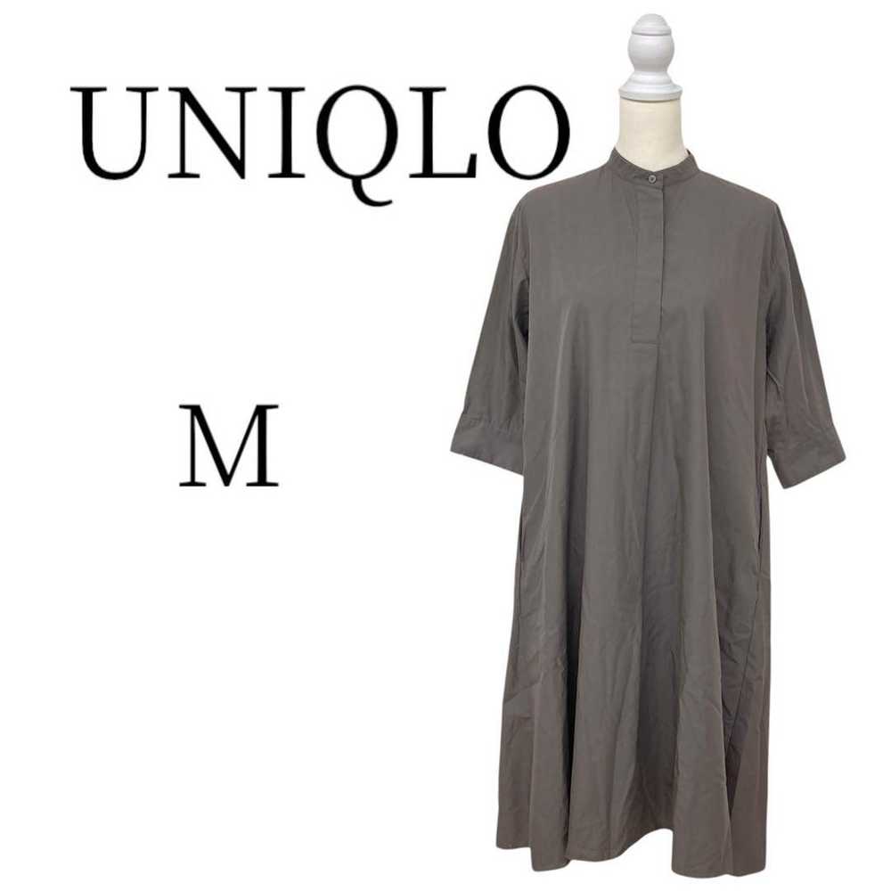 UNIQLO Charcoal Long Shirt Dress Casual M - image 1