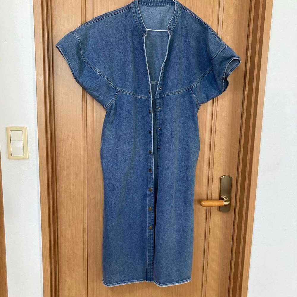 N.s Short Sleeve Denim Shirt Dress Short Sleeve L… - image 7