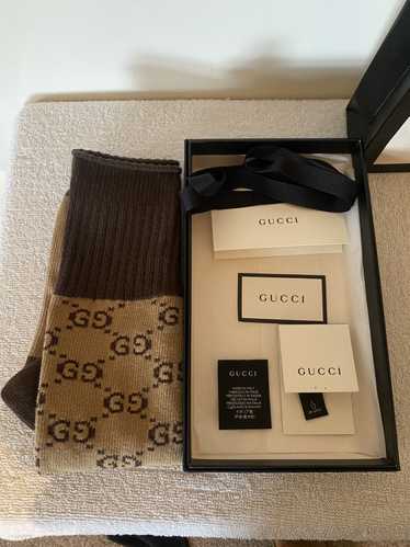 Gucci Gucci GG Pattern Cotton Socks Beige & Brown