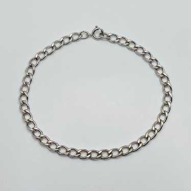 Sterling silver vintage curb link chain bracelet 9