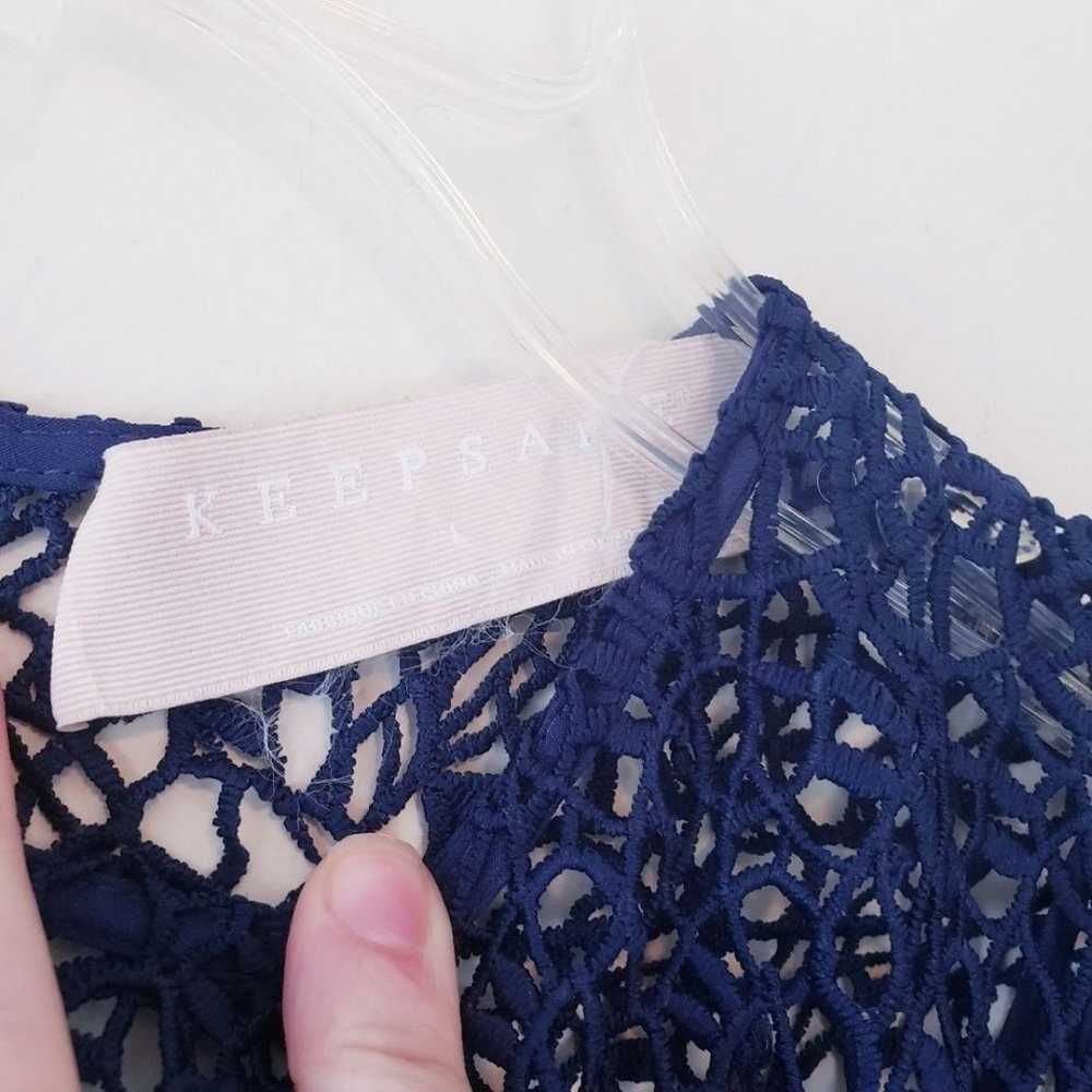 KEEPSAKE The Label Crochet Lace Overlay Navy Blue… - image 5