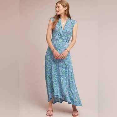 Anthropologie Mauve Bristol Blue Paisley Maxi Dre… - image 1