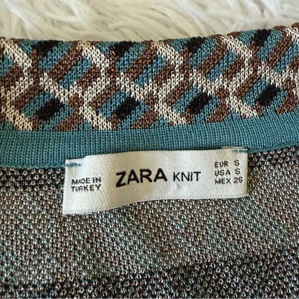 Zara Metallic Retro Geo Print Collared Sweater Dr… - image 7