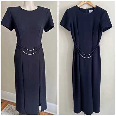 Vintage 90s black minimalist chic structured maxi… - image 1