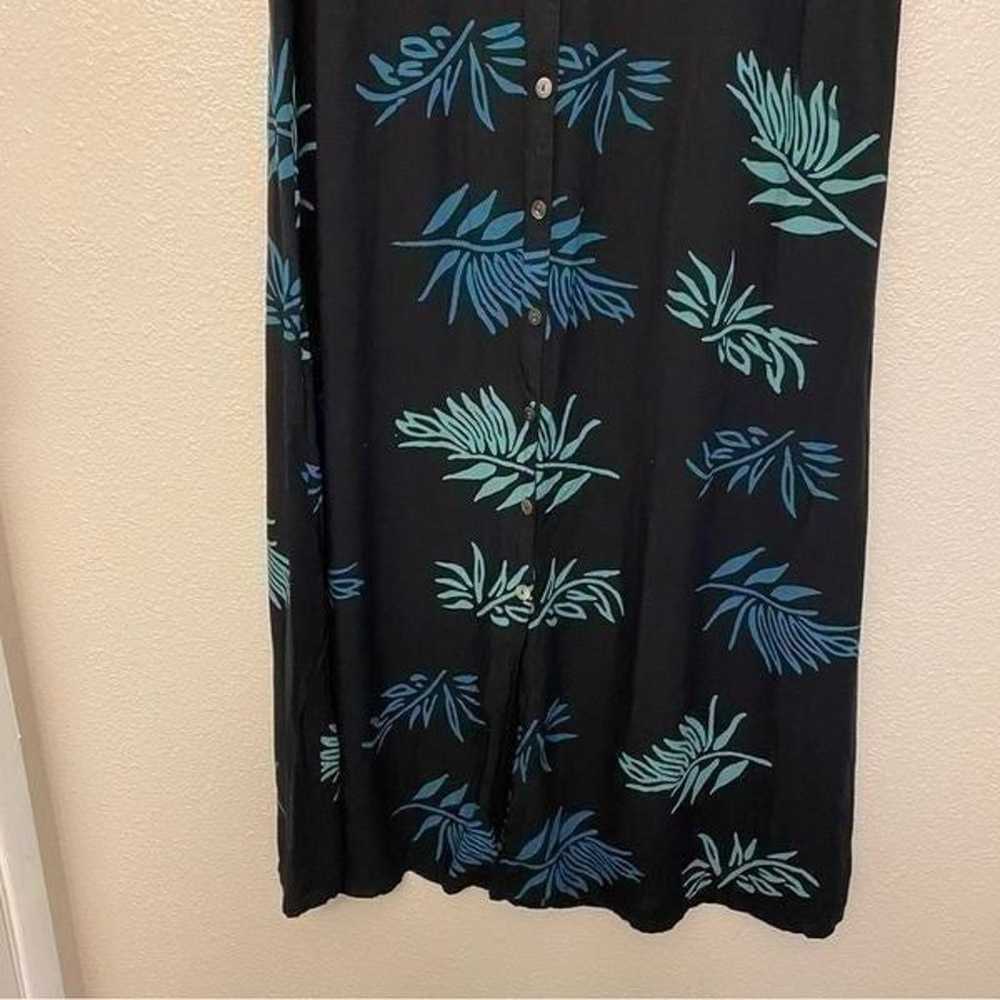 Norm Thompson navy blue tropical Button front mid… - image 4