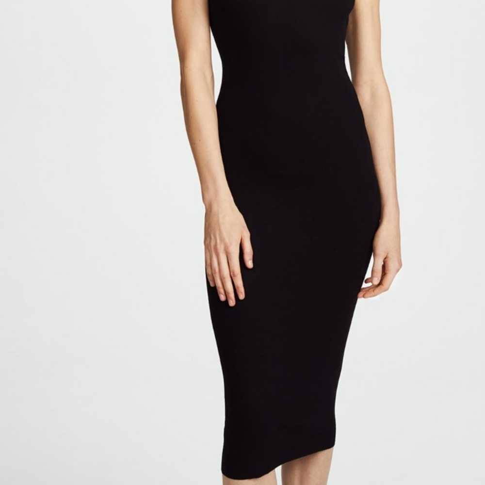 Enza costa silk ribbed black midi dress small - image 4