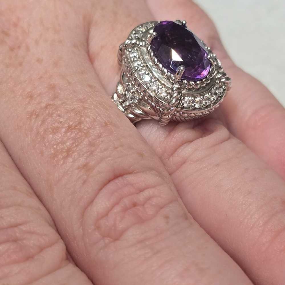 Ring925 JUDITH RIPKA STERLING SILVER PURPLE AMETH… - image 3