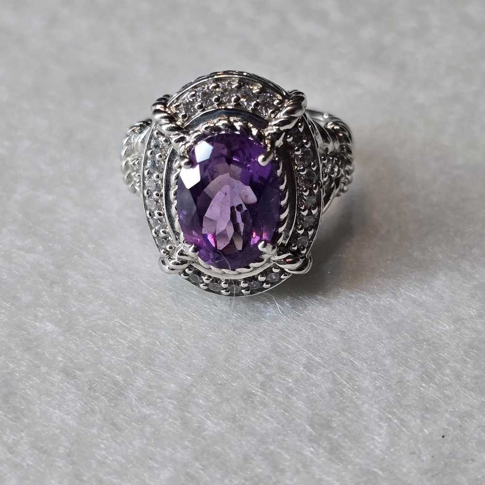 Ring925 JUDITH RIPKA STERLING SILVER PURPLE AMETH… - image 4