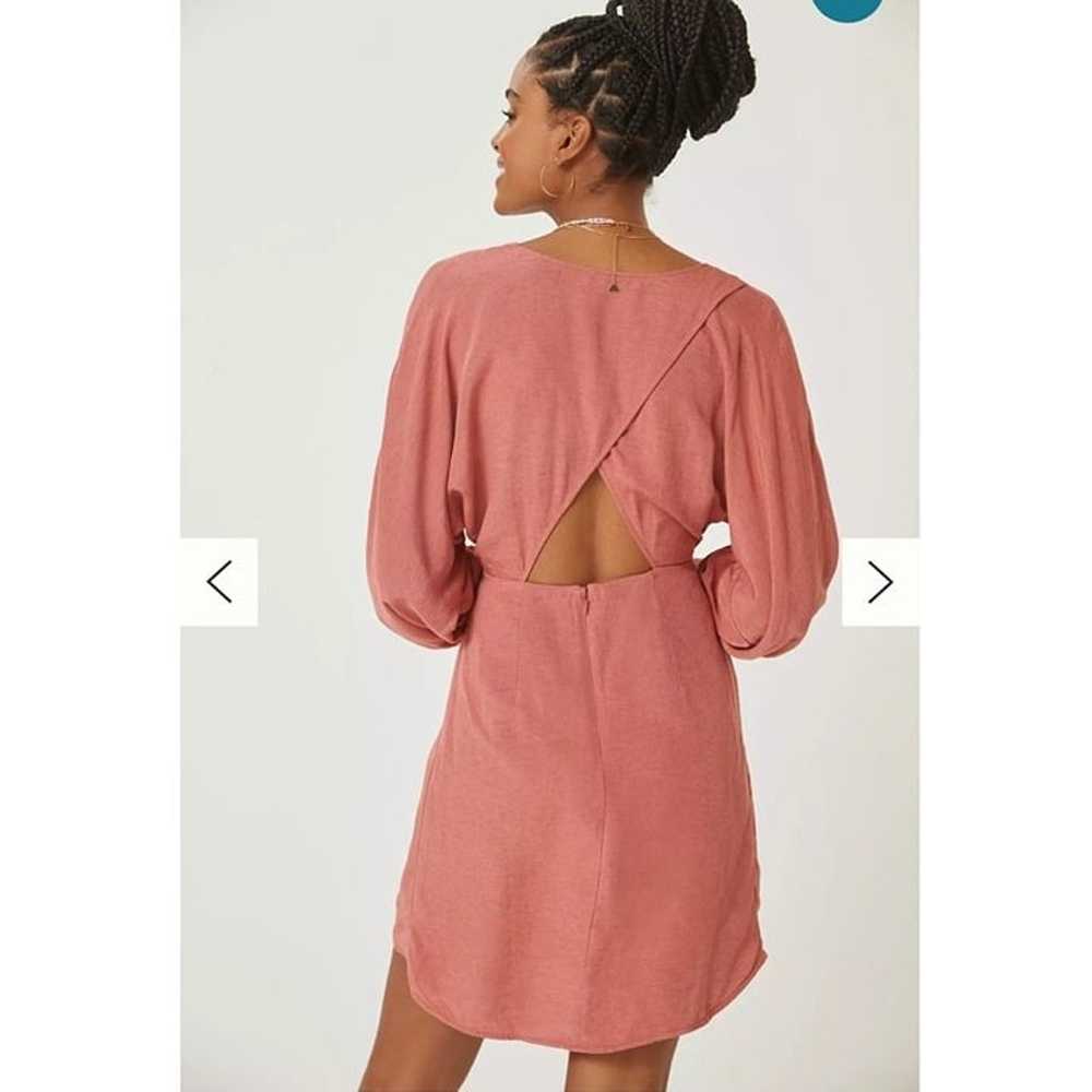 Anthropologie Puff Sleeve Wrap Mini Dress Dusty P… - image 12