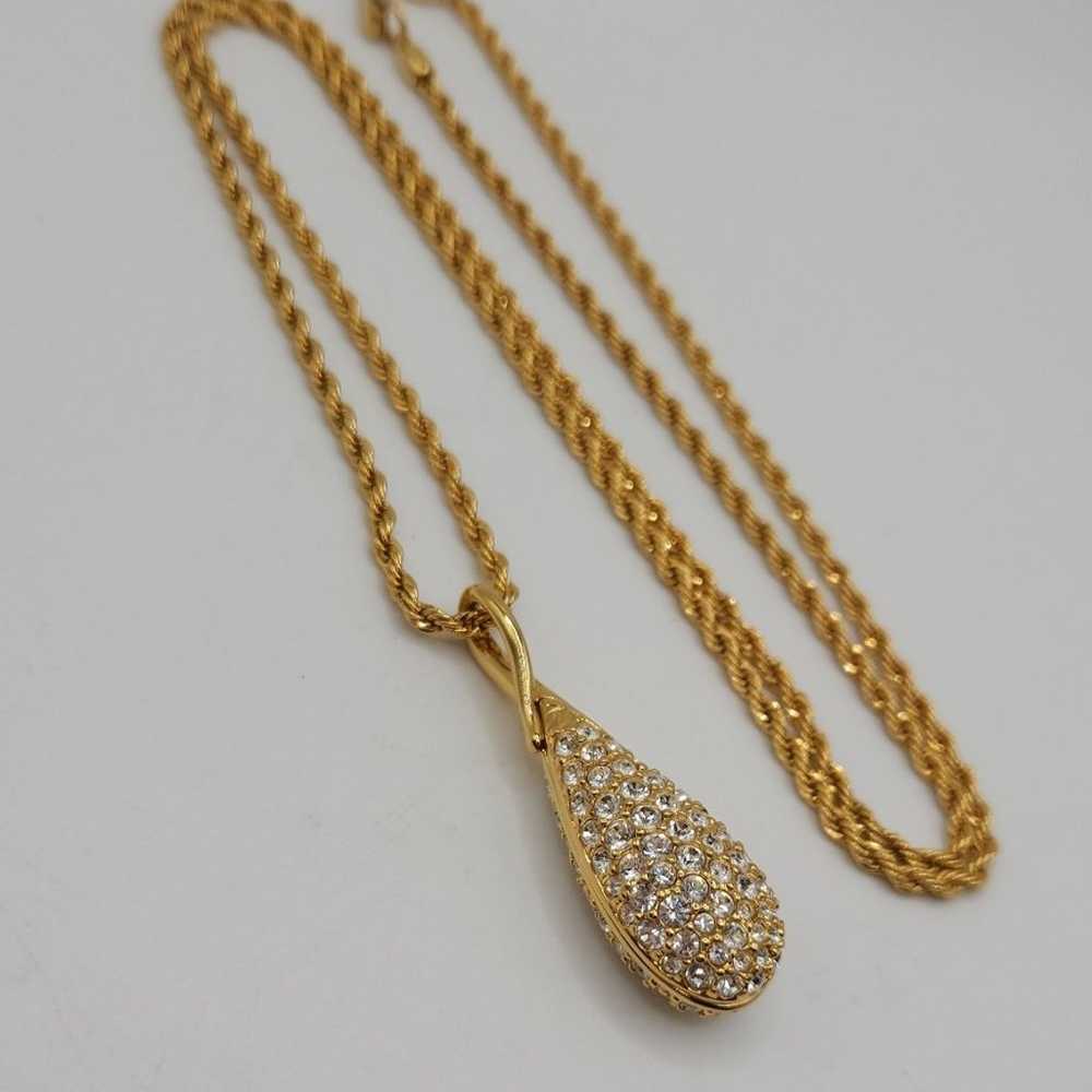 Vintage 1980s Swarovski Crystal Teardrop Necklace - image 2