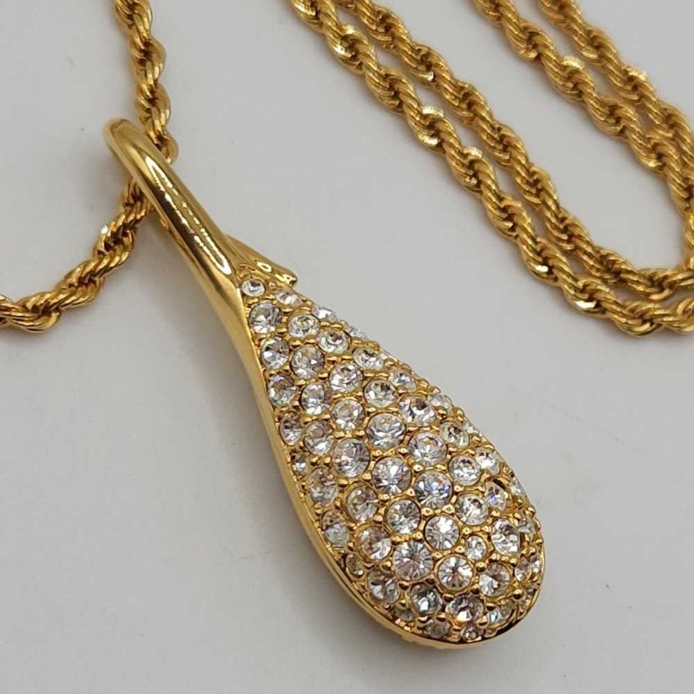 Vintage 1980s Swarovski Crystal Teardrop Necklace - image 5