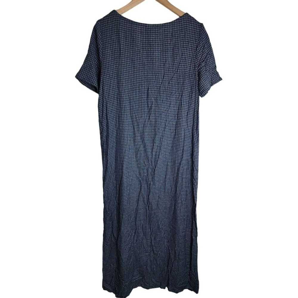 Eileen Fisher Maxi Short Sleeve Dress Size XL Blu… - image 2