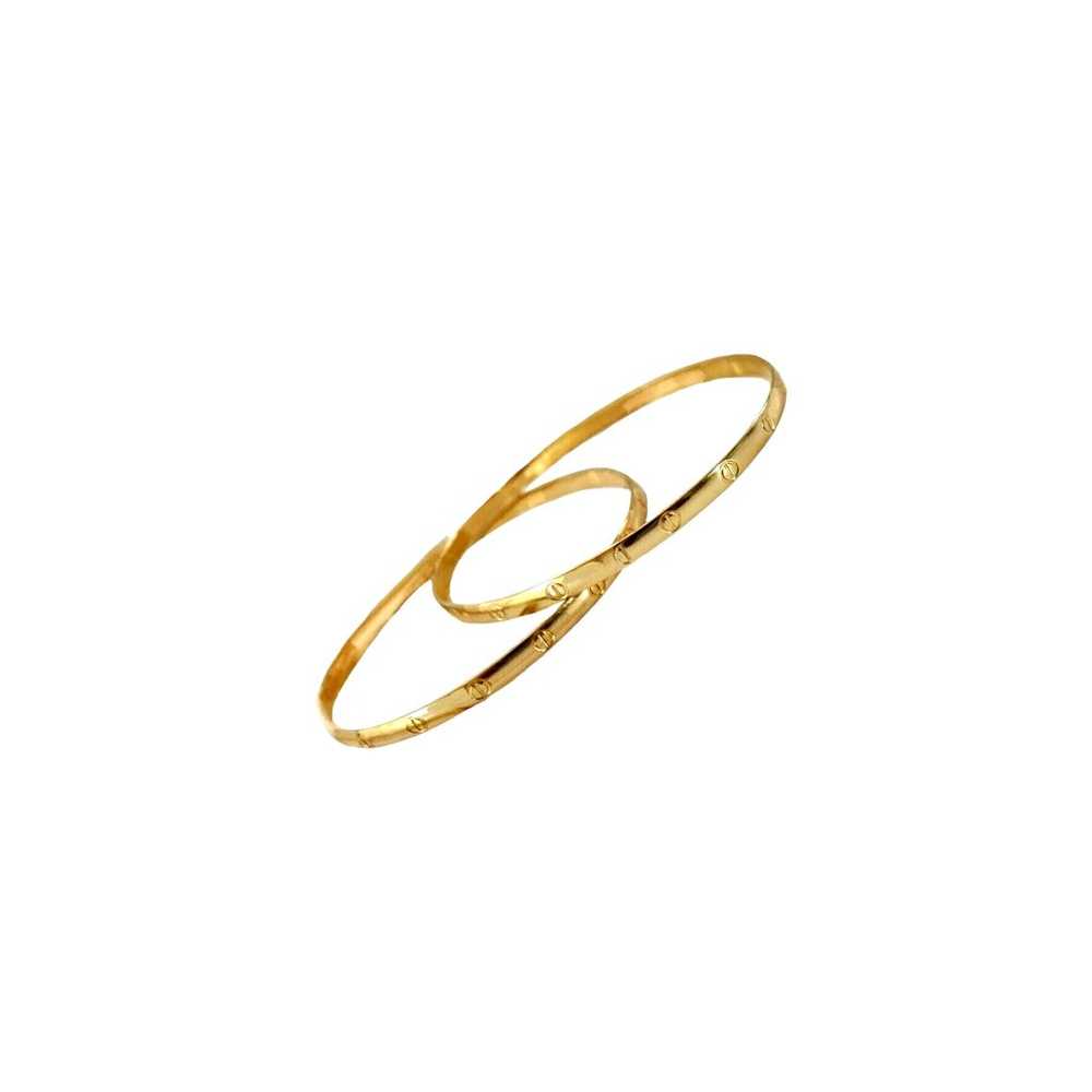 Vintage PAIR of Slip-on Bangles | Premium 14K Gol… - image 10