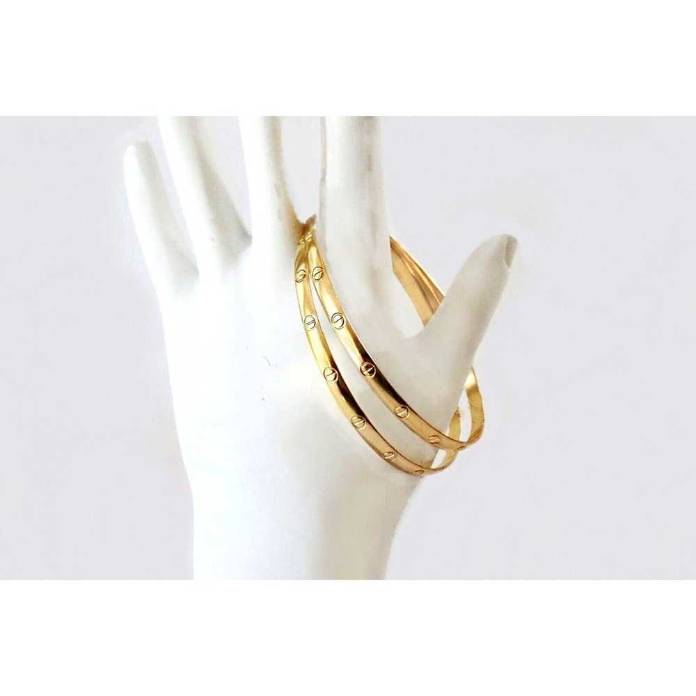 Vintage PAIR of Slip-on Bangles | Premium 14K Gol… - image 11