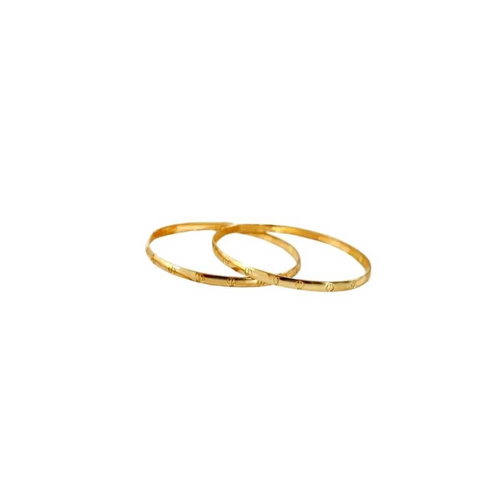 Vintage PAIR of Slip-on Bangles | Premium 14K Gol… - image 6