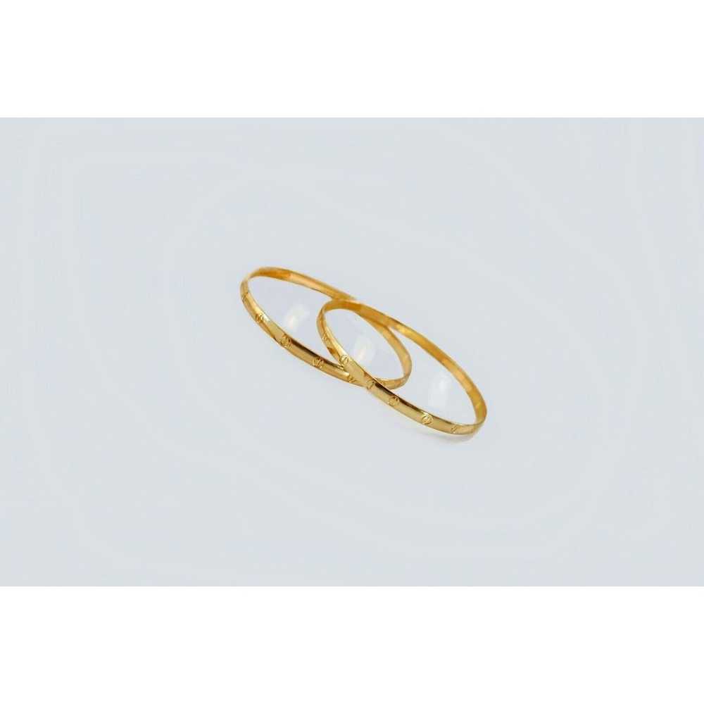 Vintage PAIR of Slip-on Bangles | Premium 14K Gol… - image 8