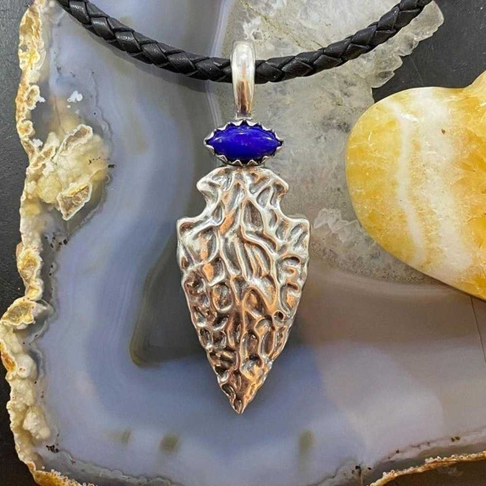 Carolyn Pollack Southwestern Style Sterling Lapis… - image 1