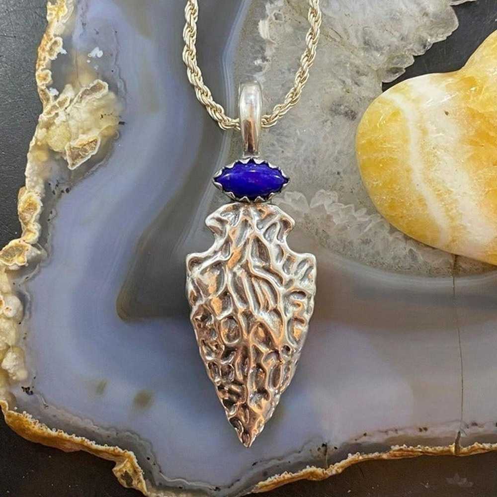 Carolyn Pollack Southwestern Style Sterling Lapis… - image 2