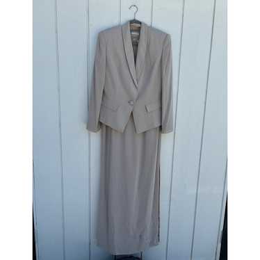 Oleg Cassini Black Tie Maxi Dress And Blazer Set,… - image 1