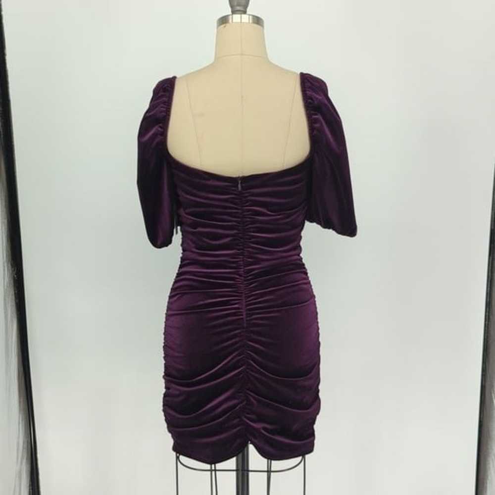 Lovers + Friend Ruched Velvet Mini Dress Purple S… - image 2