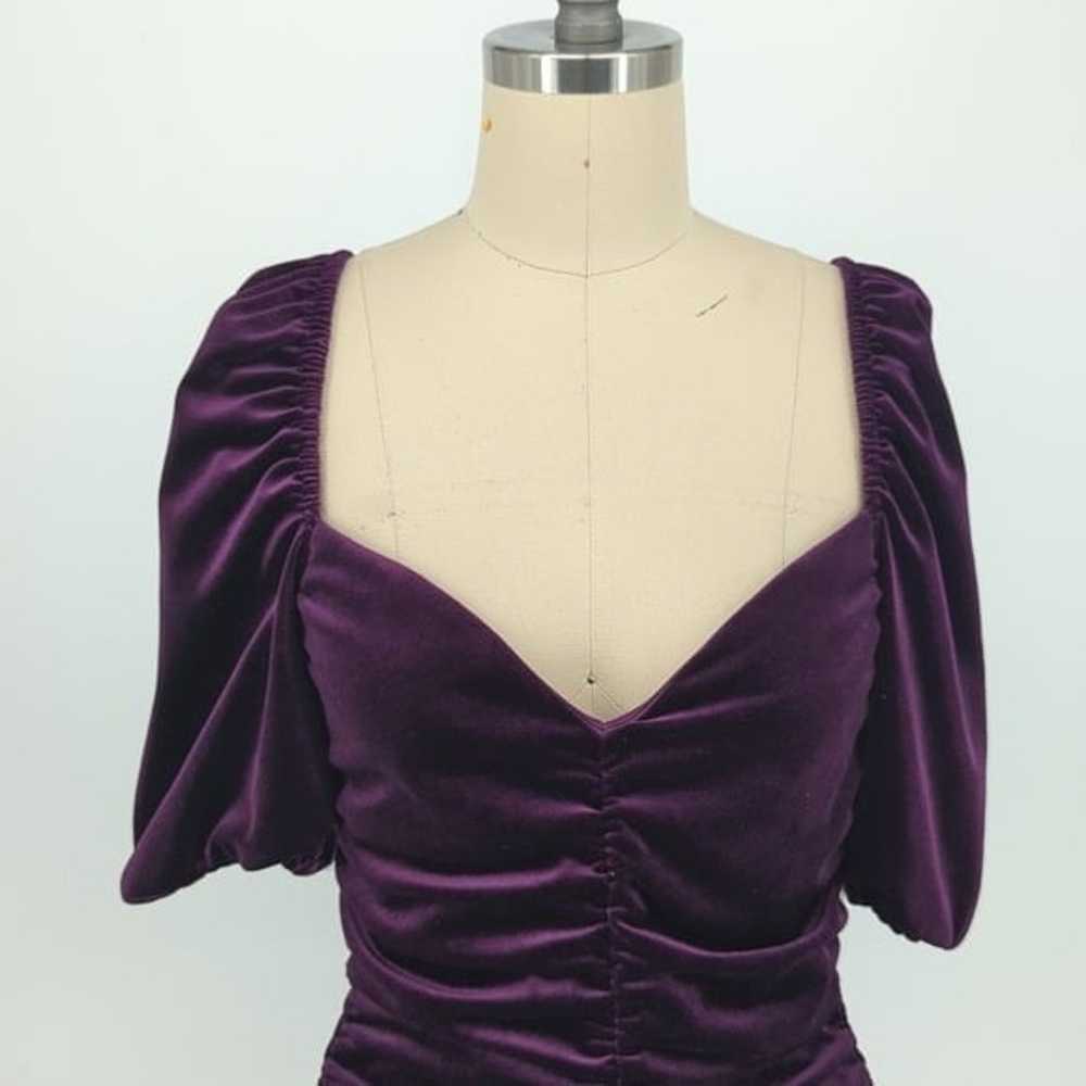 Lovers + Friend Ruched Velvet Mini Dress Purple S… - image 3