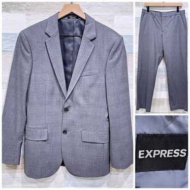 Express Express Producer Stretch Wool Suit Gray Gl