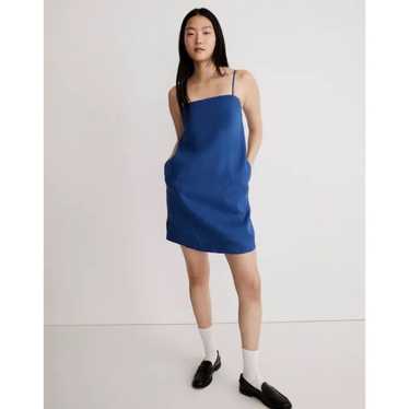 Madewell Goldie 100% Linen Blue Shift Dress