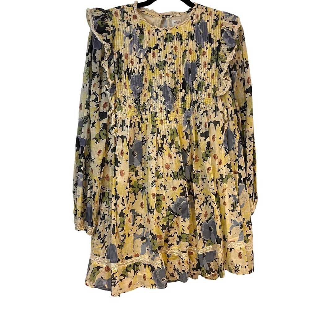 Aritzia Wilfred La Boheme Yellow Floral Puff Long… - image 1