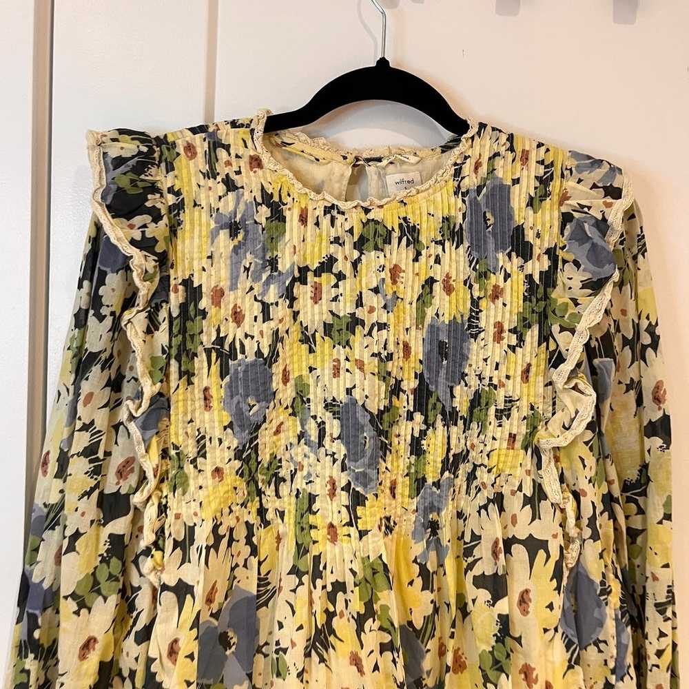 Aritzia Wilfred La Boheme Yellow Floral Puff Long… - image 3