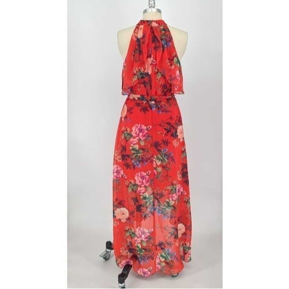 Eliza J Floral High Low Maxi Dress Red 8 wedding … - image 2