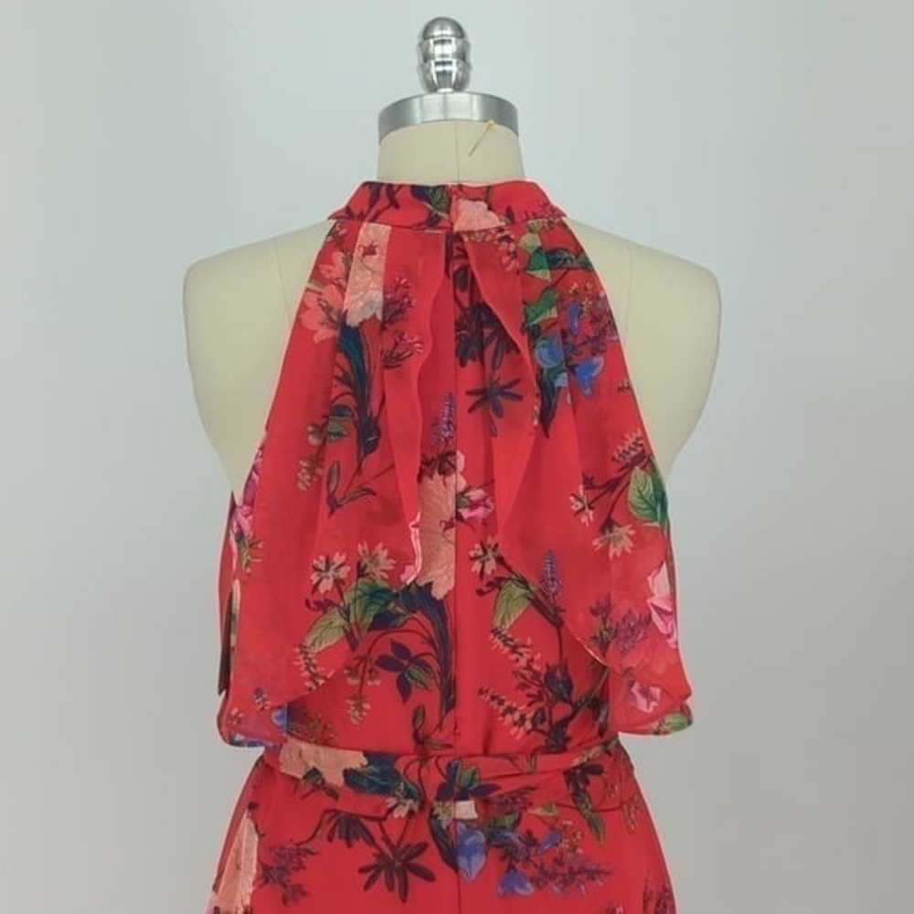 Eliza J Floral High Low Maxi Dress Red 8 wedding … - image 4